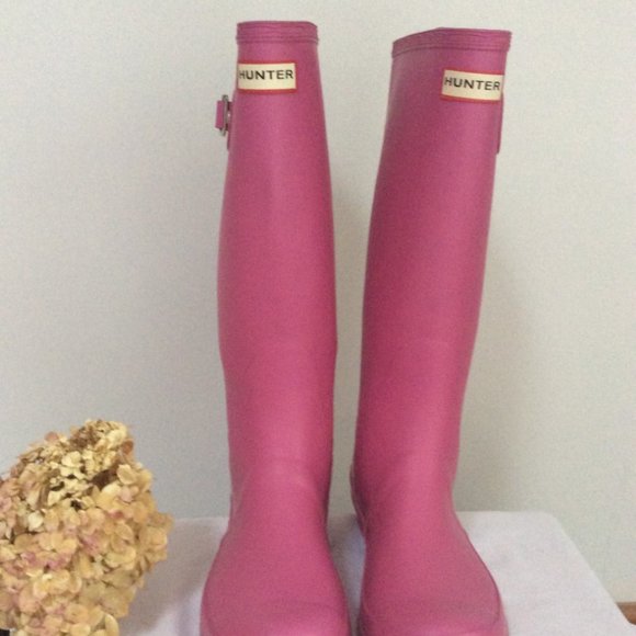 Hunter Shoes - 🌟🌸HOST PICK 🌟🌸 Hunter Original Tall Boots PINK WORN ONCE - No box